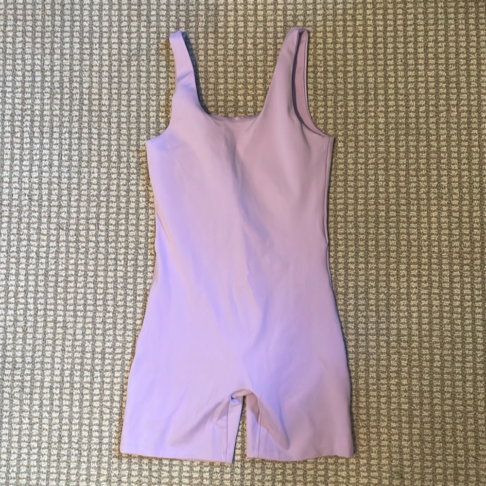 girlfriend collective lilac unitard
